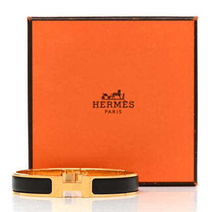 Hermes Matte Enamel Narrow Clic Clac HH Bracelet T6  Black 5 of 5