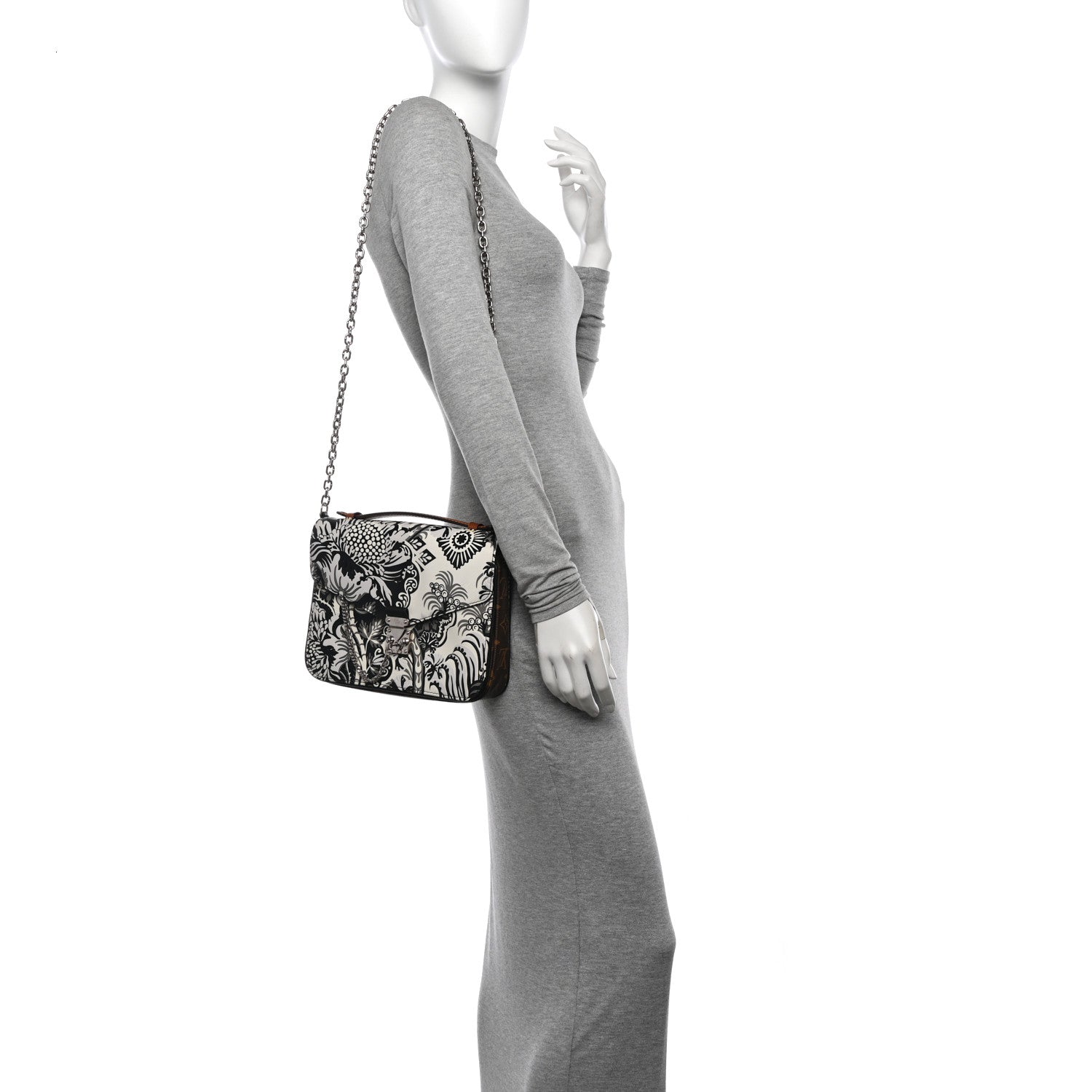 Louis Vuitton Epi Monogram Floral Pochette Metis Black White 2 of 12