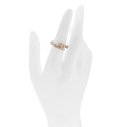 Bulgari 18K Rose Gold Diamond Serpenti Viper Pave Ring M 2 of 5