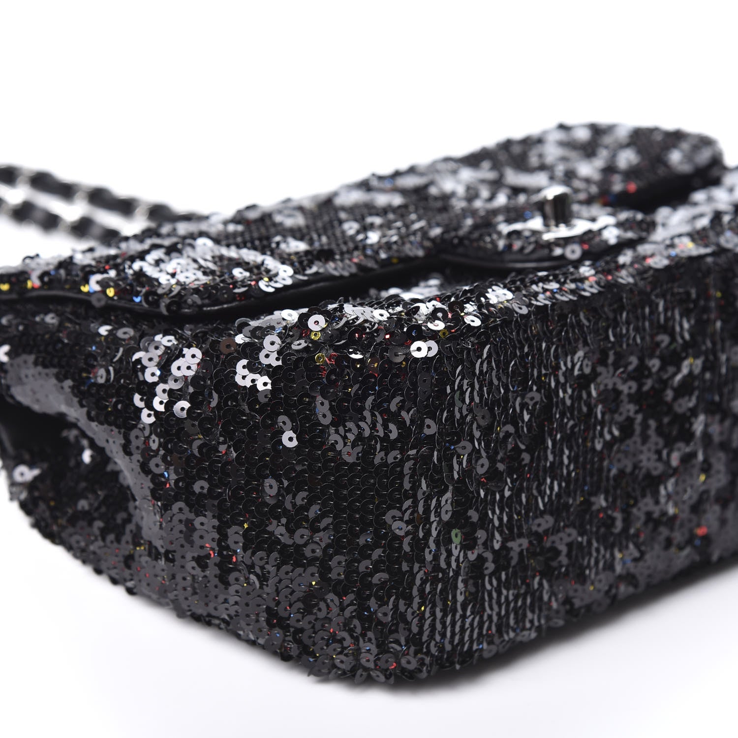 Chanel Sequin Medium Single Flap Multicolor Black 5 of 10