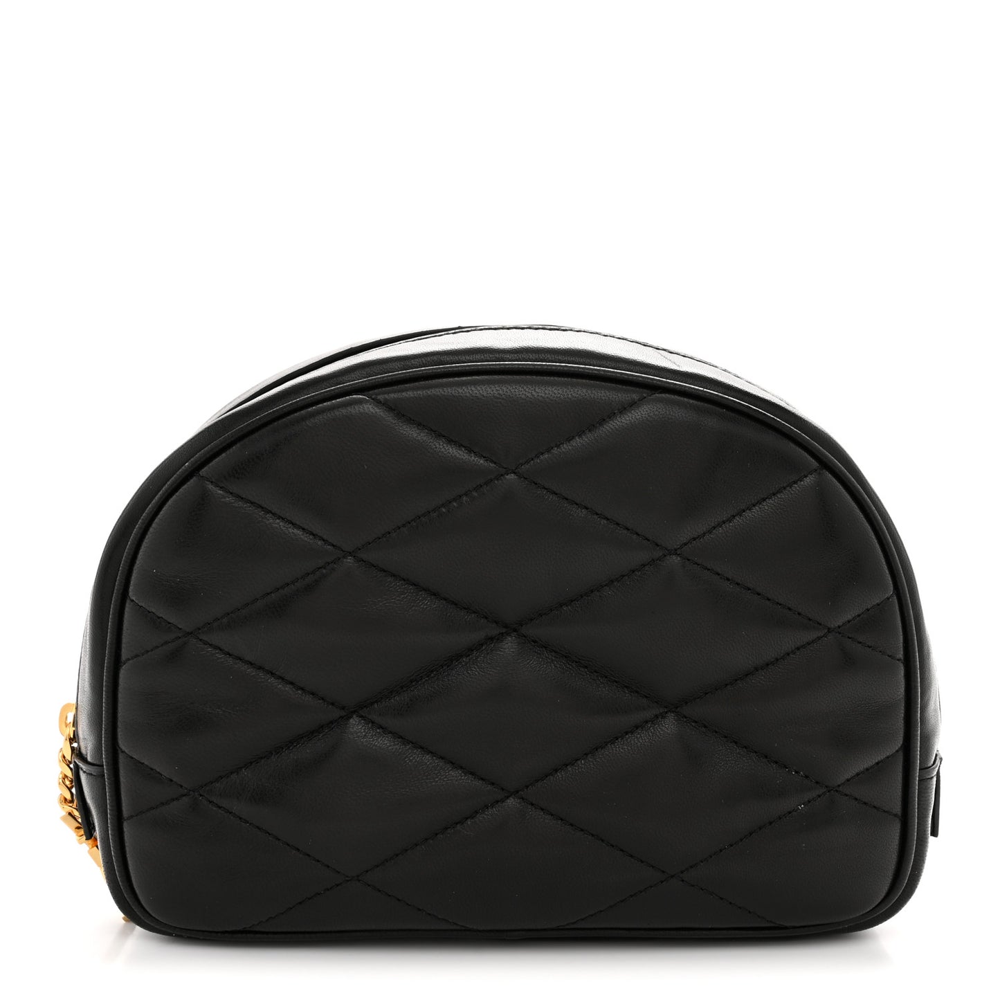 Lambskin Quilted Lolita Cosmetic Pouch Black