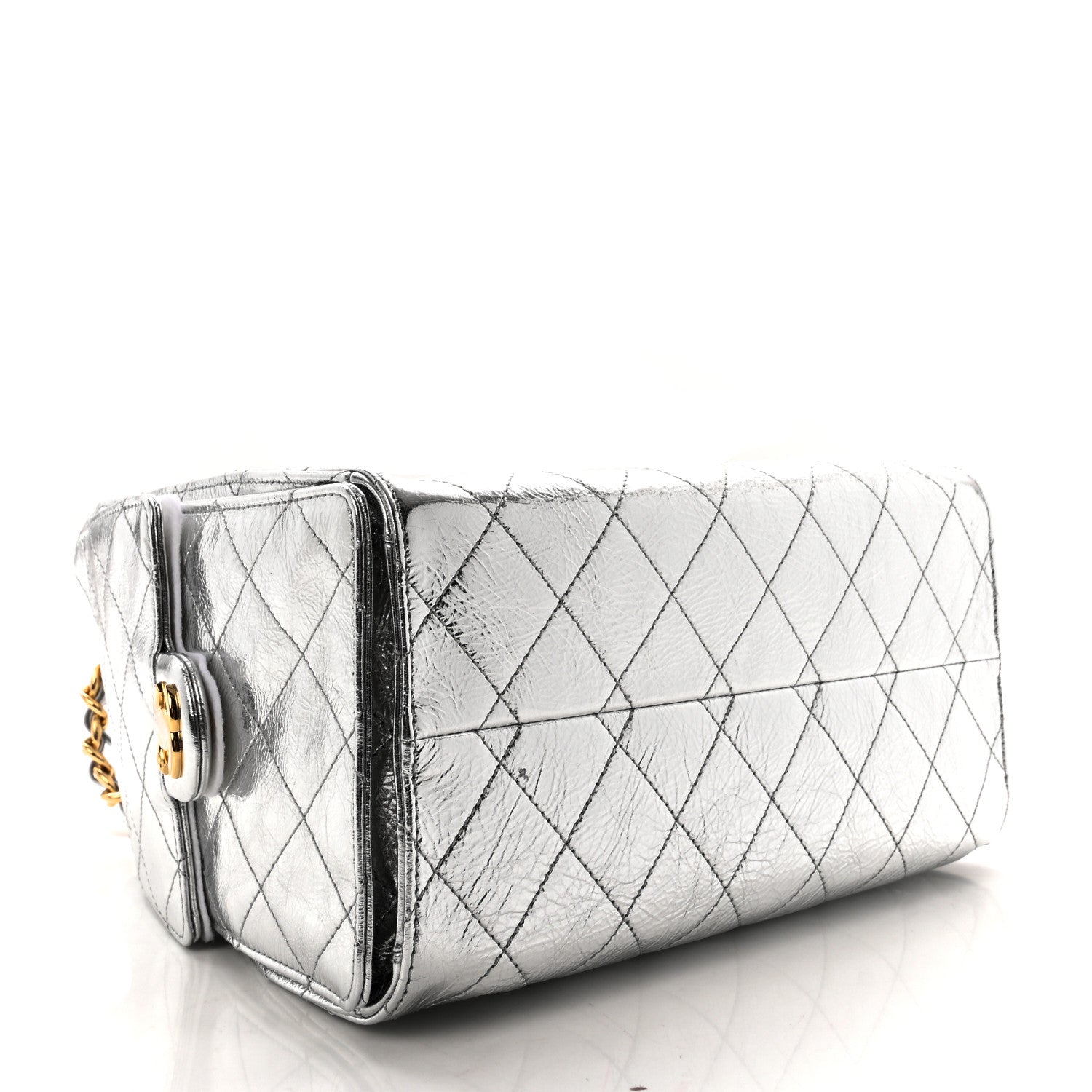 Chanel Metallic Aged Calfskin Quilted Small Chanel 25 Handbag Silvery 6 of 21