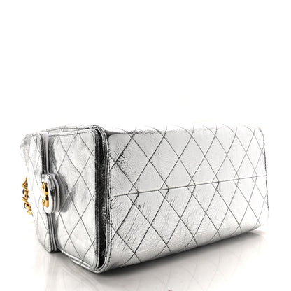 Chanel Metallic Aged Calfskin Quilted Small Chanel 25 Handbag Silvery 6 of 21