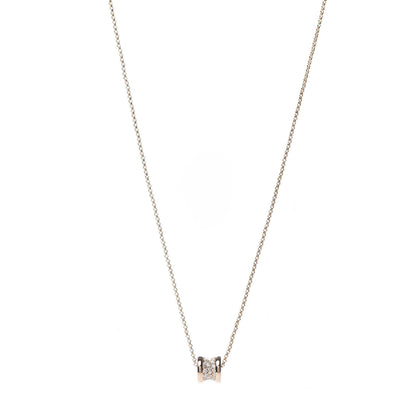 Bulgari 18K Rose Gold Diamond Small B.Zero1 Pave Pendant Necklace 1 of 5