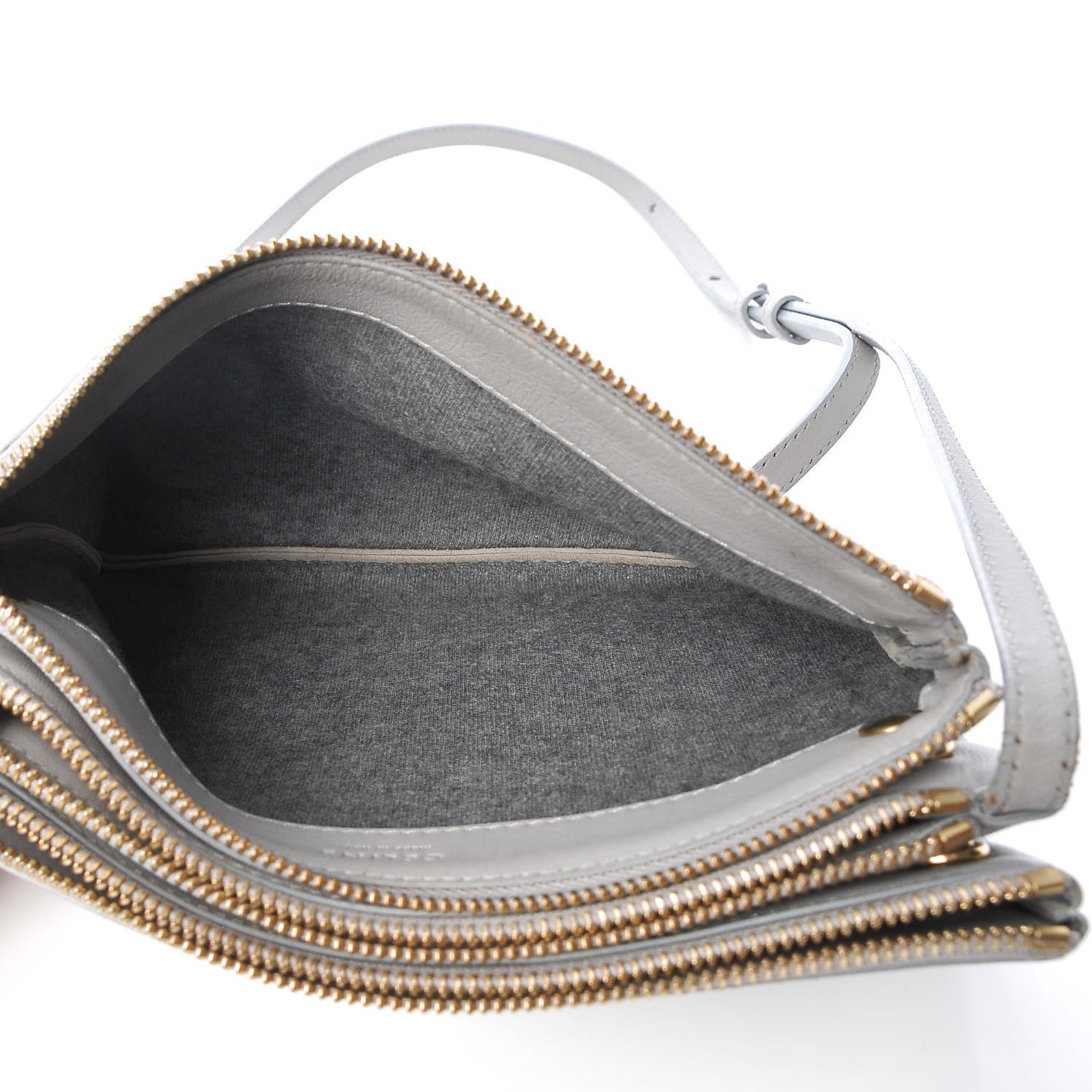 Lambskin Small Trio Crossbody Bag Gray