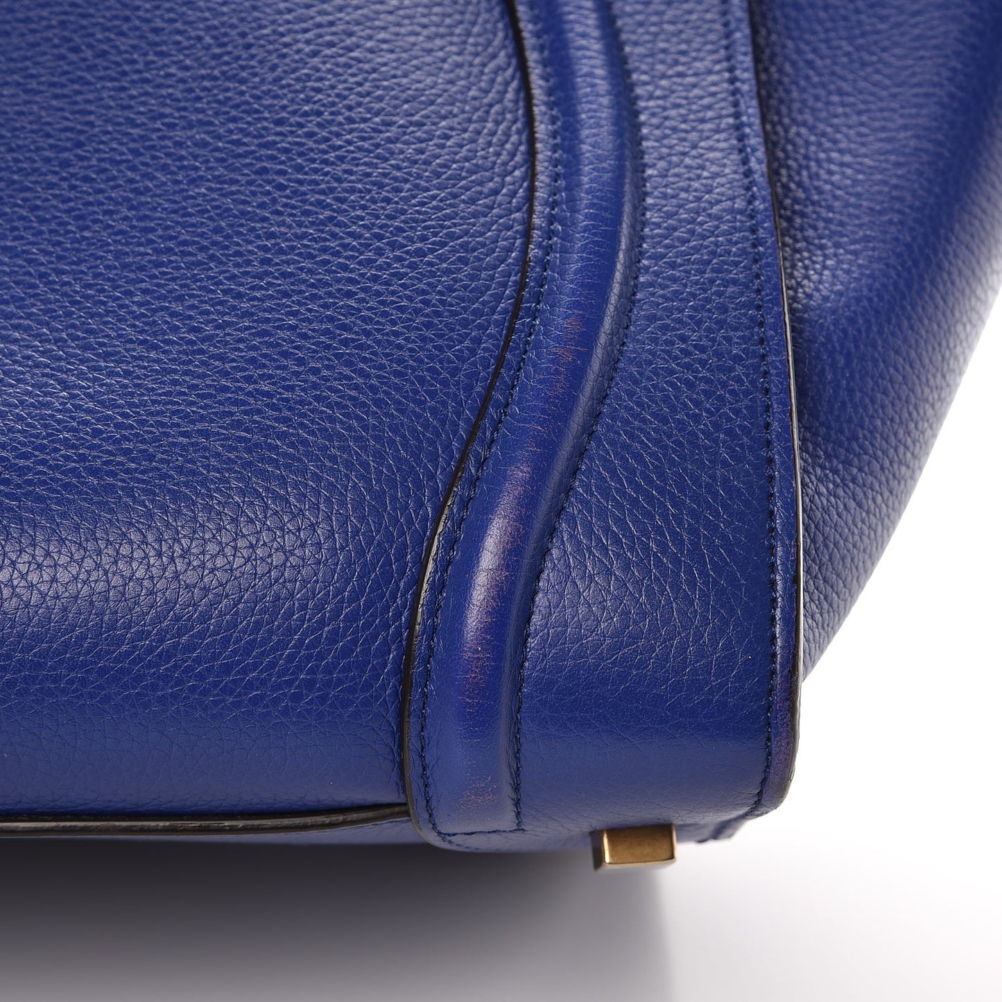 Drummed Calfskin Mini Luggage Indigo