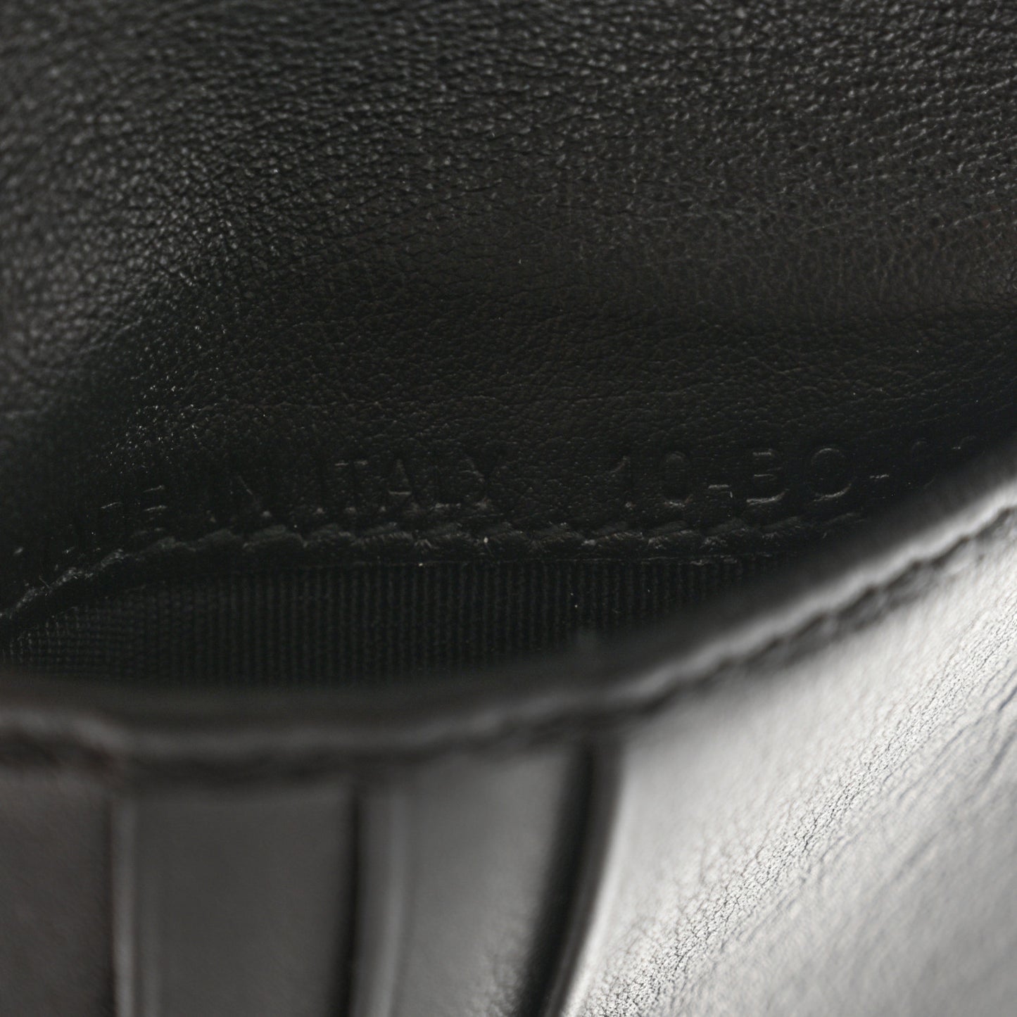 Calfskin Perforated Oblique Bi-Fold Do Galaxy Wallet Black