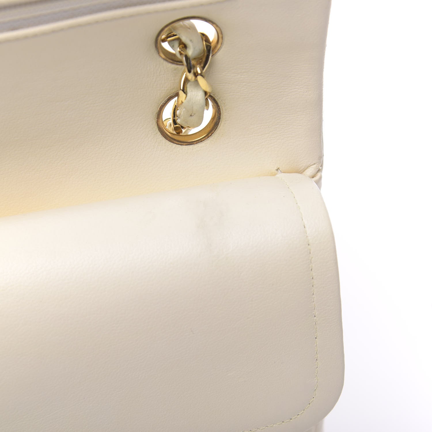 Chanel Lambskin Quilted Medium Double Flap White 12 of 13