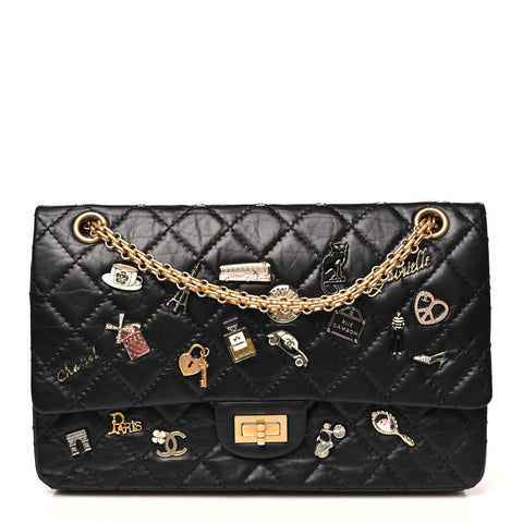 Aged Calfskin Lucky Charms 2.55 Reissue 226 Flap Black
