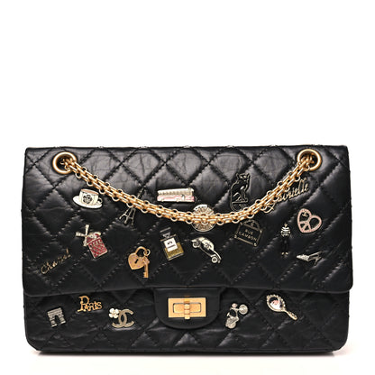 Chanel Aged Calfskin Lucky Charms 2.55 Reissue 226 Flap Black 1 of 11