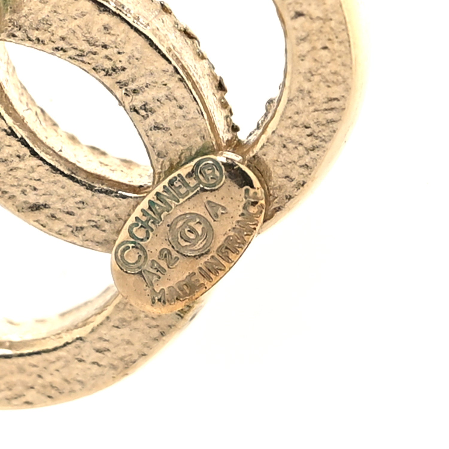 Chanel Crystal CC Earrings Gold 4 of 4