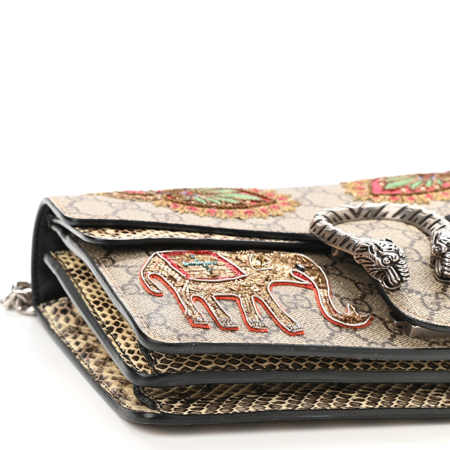 GG Supreme Monogram Elaphe Elephant Embroidered Small Dionysus Shoulder Bag