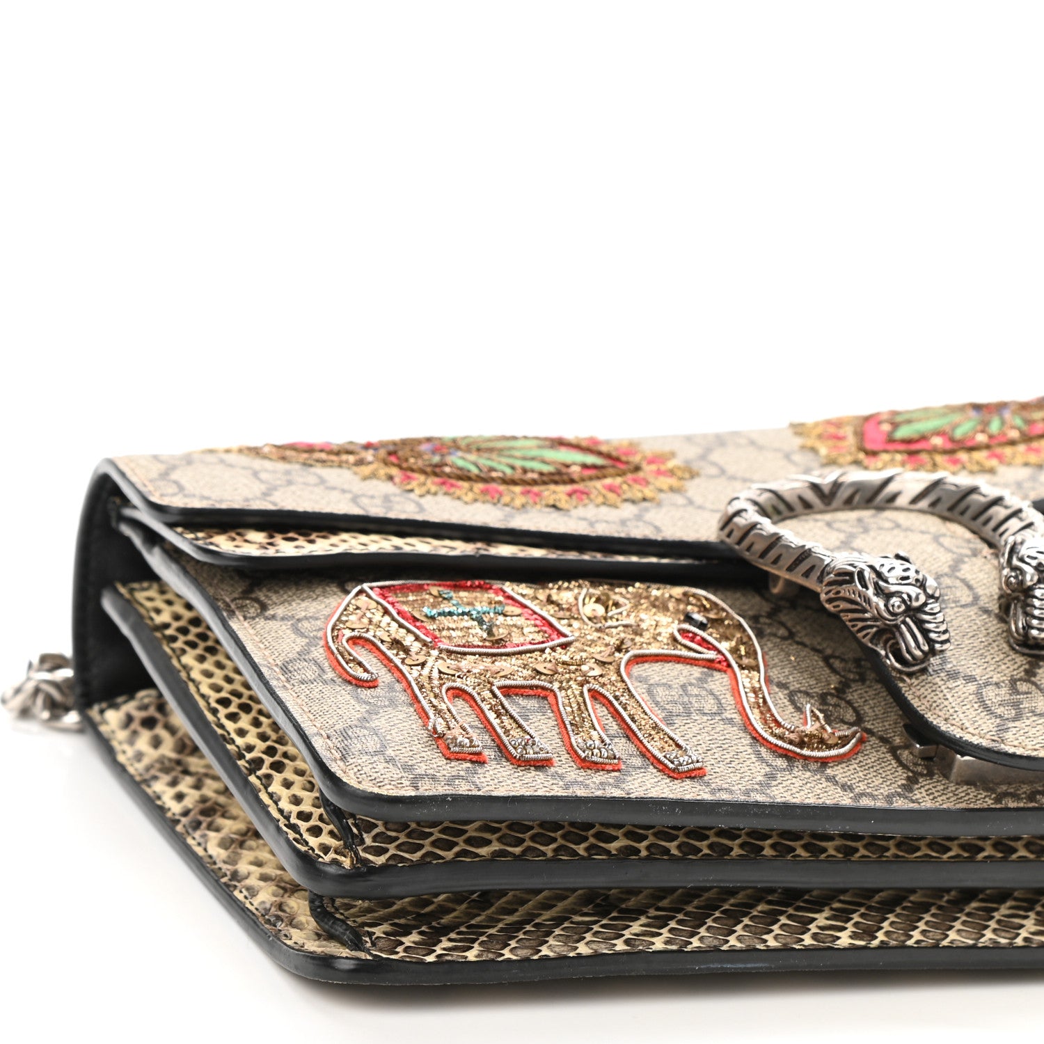 Gucci GG Supreme Monogram Elaphe Elephant Embroidered Small Dionysus Shoulder Bag 5 of 15