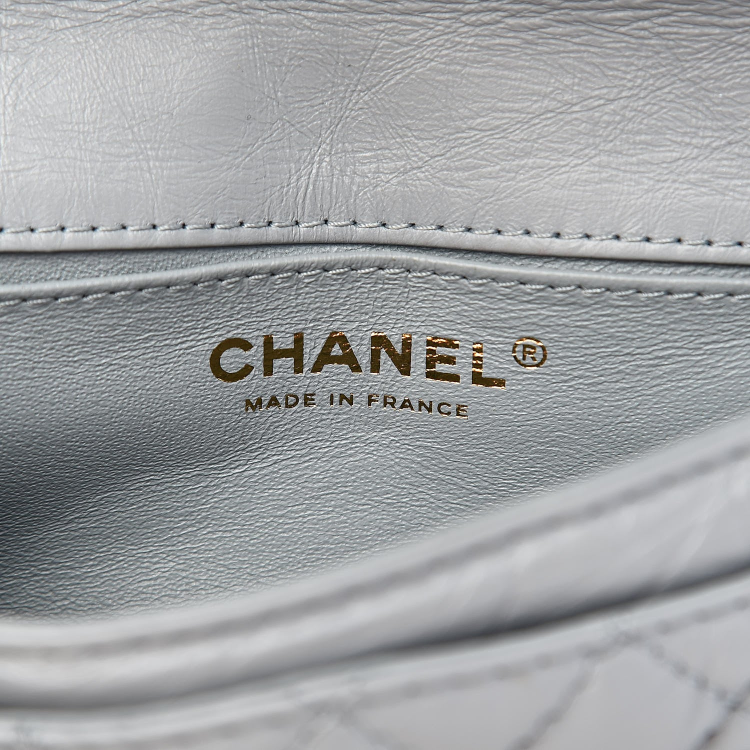 Chanel Aged Calfskin Quilted 2.55 Reissue Chain Waist Bag Light Blue 6 of 14
