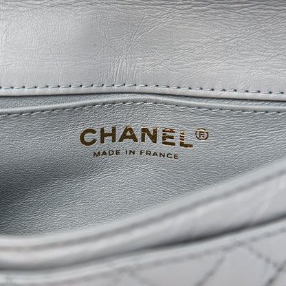 Chanel Aged Calfskin Quilted 2.55 Reissue Chain Waist Bag Light Blue 6 of 14