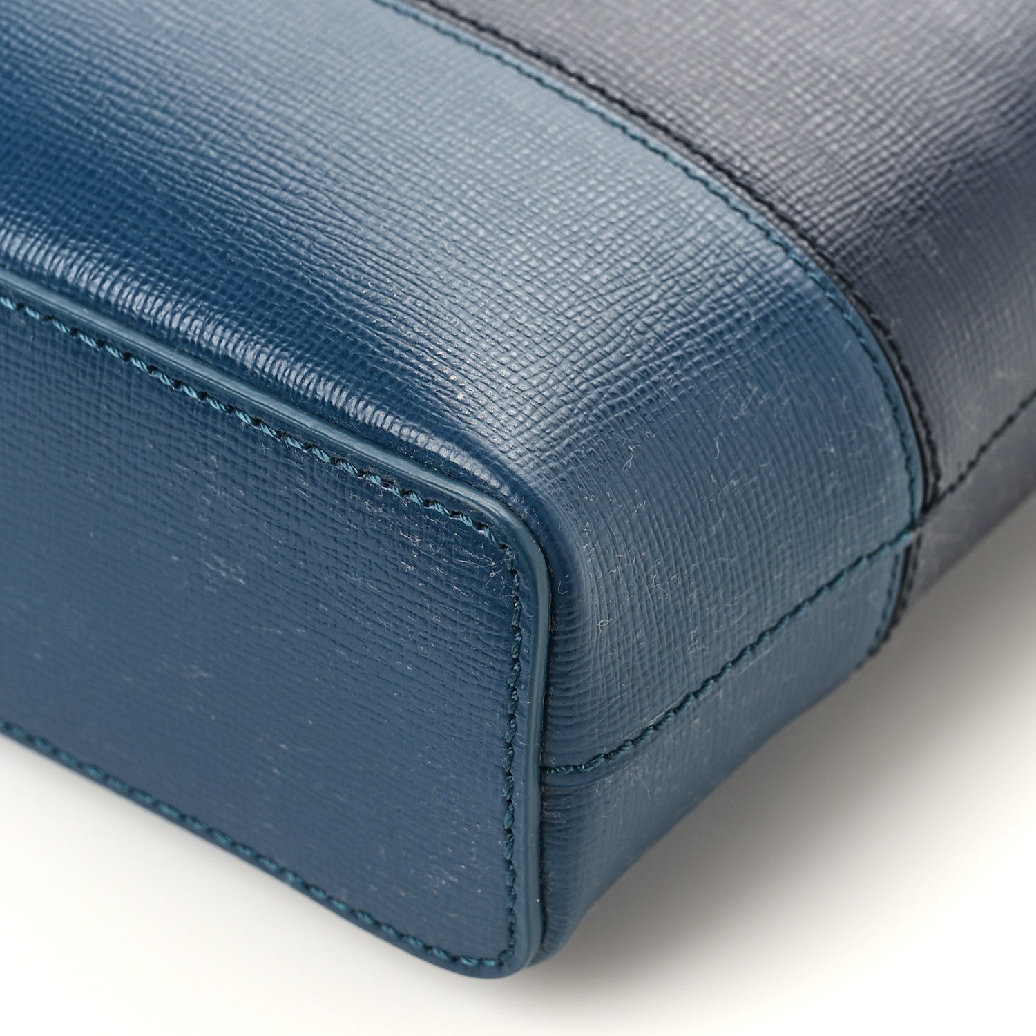 Burberry Textured Calfskin Barrow Briefcase Black Blue 8 of 8
