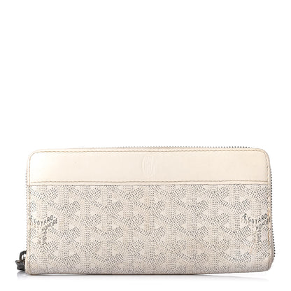Goyard Goyardine Matignon Zip Around GM Wallet White 1 of 4