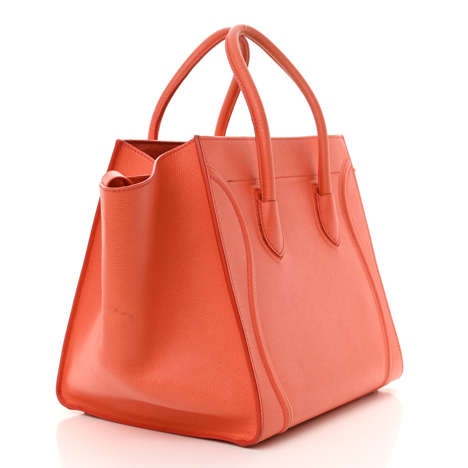 Celine Grained Calfskin Medium Phantom Luggage Coral 3 of 20