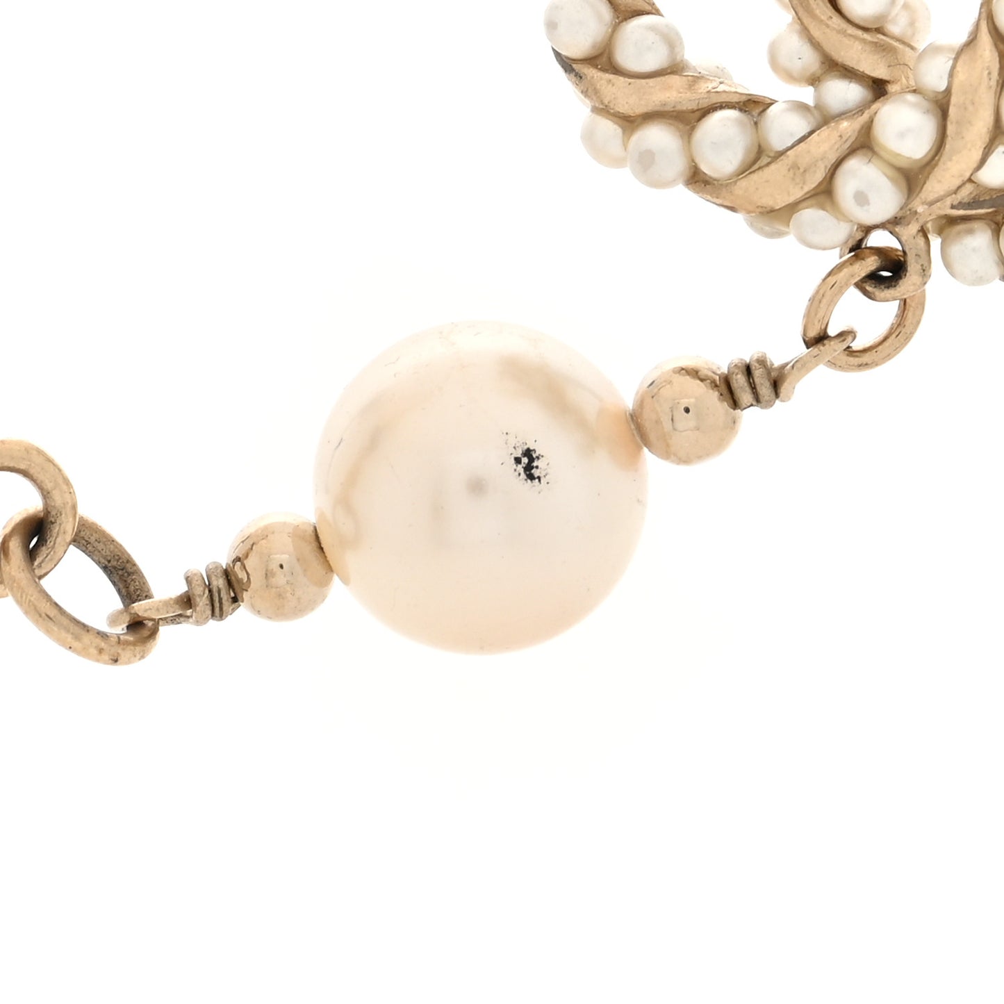 Crystal Pearl CC Choker Necklace Gold Multicolor