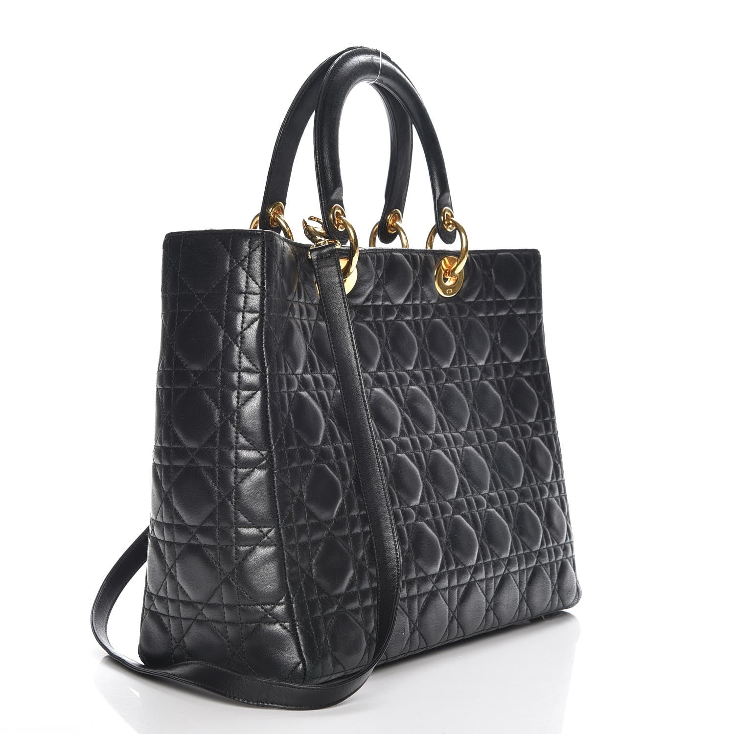 Christian Dior Lambskin Cannage Large Lady Dior Black 4 of 10