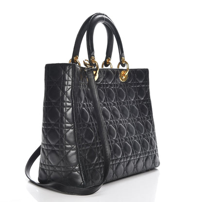 Christian Dior Lambskin Cannage Large Lady Dior Black 4 of 10