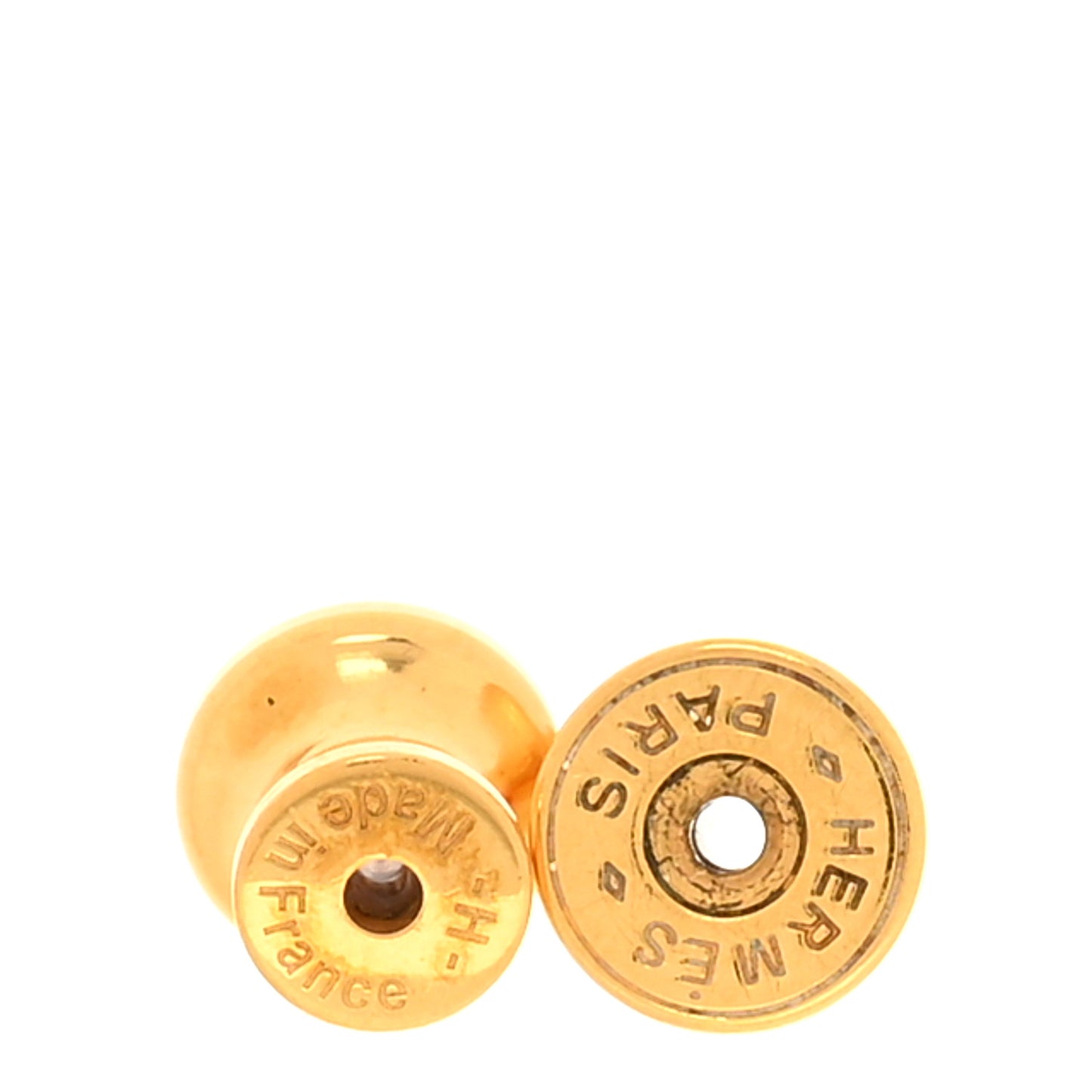 Gold Lacquered Pop H Earrings Black