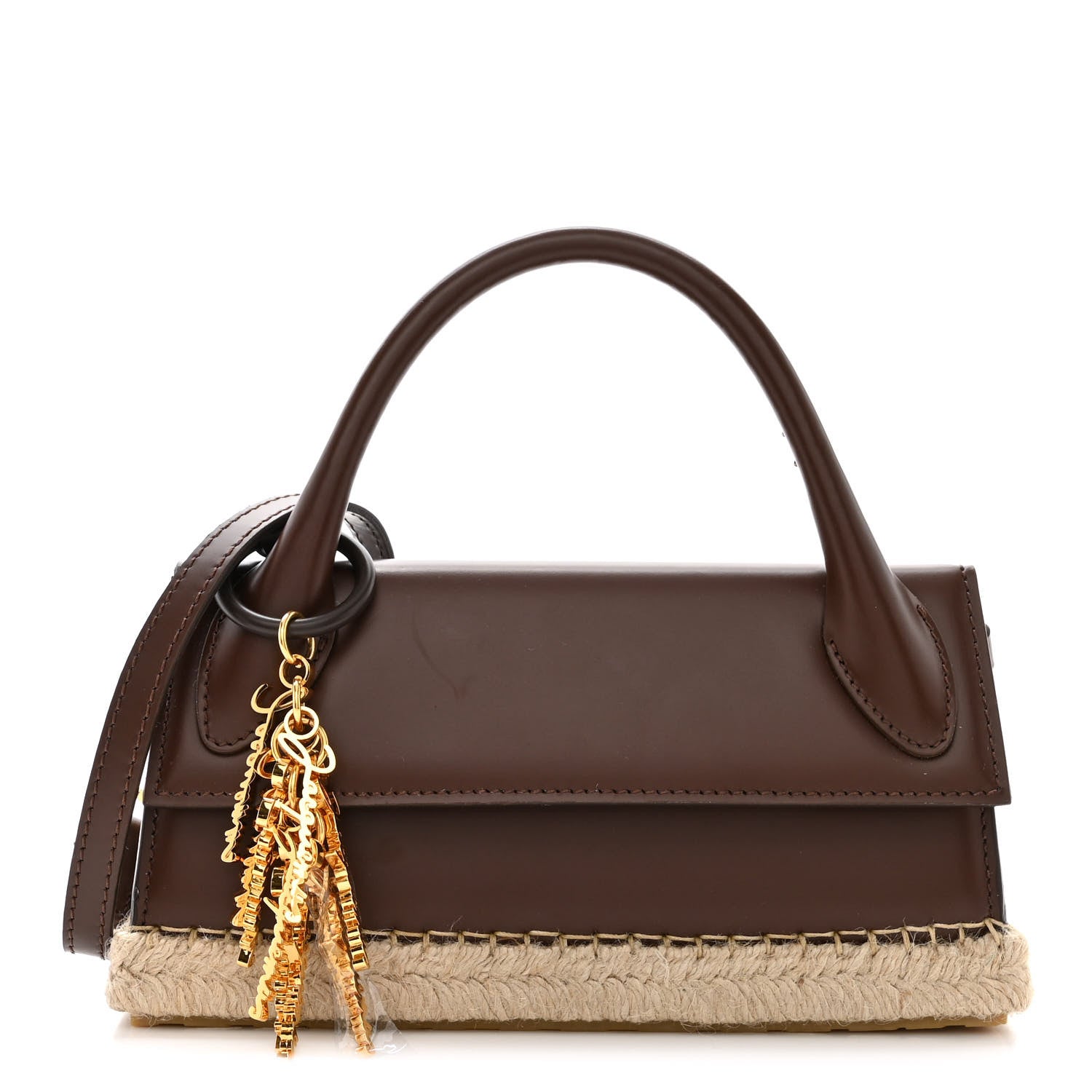 Jacquemus Calfskin Raffia Le Chiquito Long Cordao Brown 1 of 9