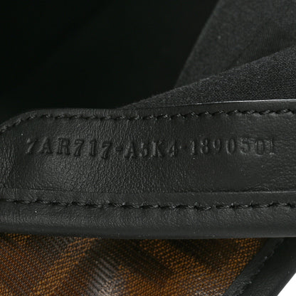 Fendi Glazed Fabric Vitello Century FF 1974 Stamp Patch Mini Peekaboo Defender Cover Mogano Panna Black 7 of 8