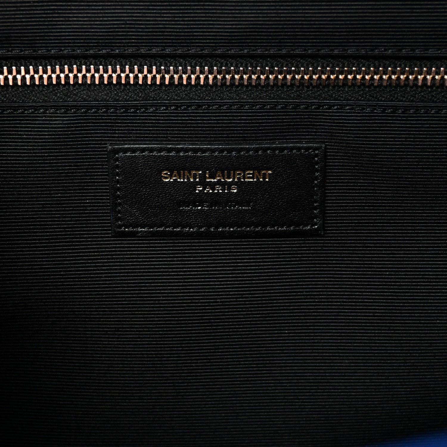 Saint Laurent Grain De Poudre Matelasse Chevron Large Monogram Satchel Blue Majorelle 6 of 9
