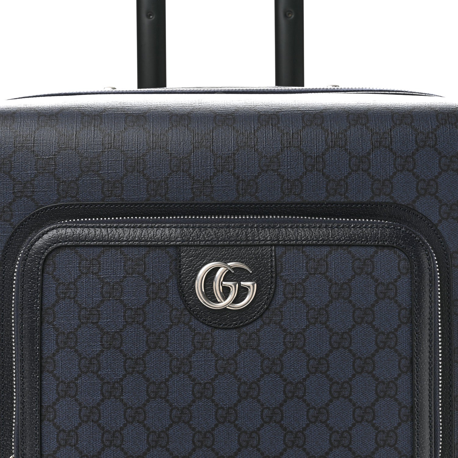 Gucci GG Supreme Monogram Textured Dollar Calfskin Web Ophidia Small Savoy Cabin Trolley Black Blue 7 of 12