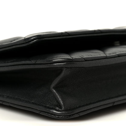 Chanel Lambskin Quilted Wallet On Chain WOC So Black 10 of 12