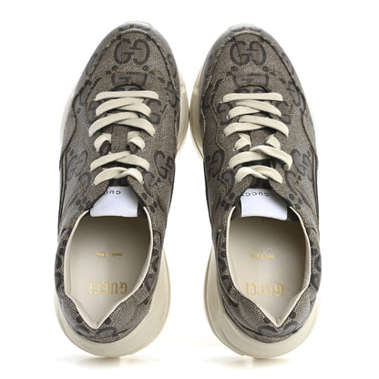 Gucci Maxi GG Supreme Monogram Gucci 100 Womens Rhyton Sneakers 40.5 Beige Ebony 2 of 15