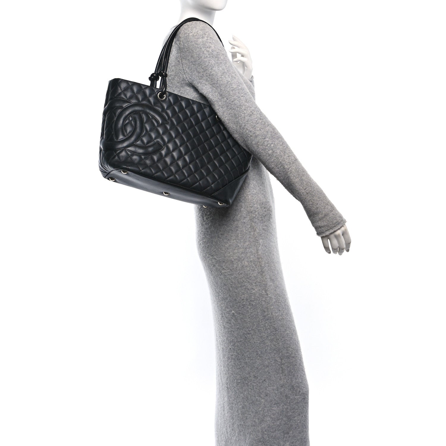 Chanel Calfskin Quilted Large Cambon Tote Black 3 of 10