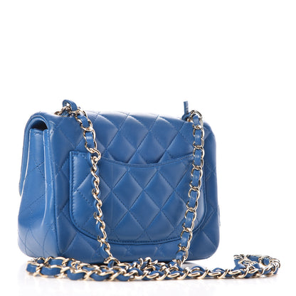 Chanel Lambskin Quilted Mini Square Flap Blue 3 of 11