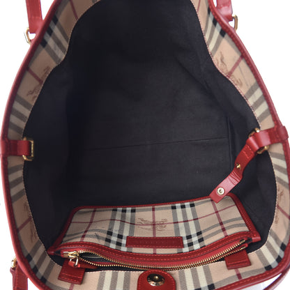 Burberry Haymarket Check Small Canterbury Tote Coral Red 7 of 12