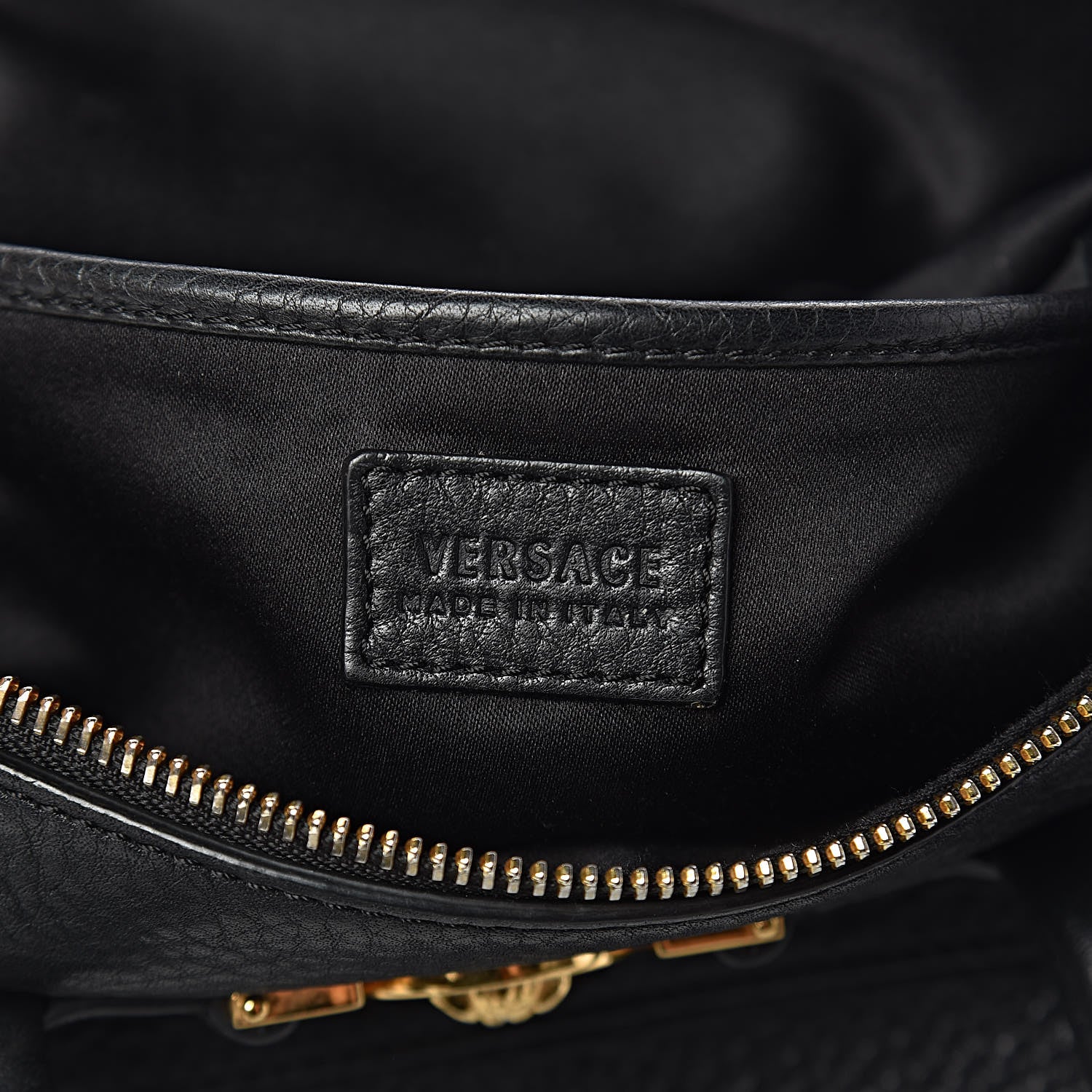 Versace Cervo Embossed Vitello Signature Duffle Bag Black 7 of 18