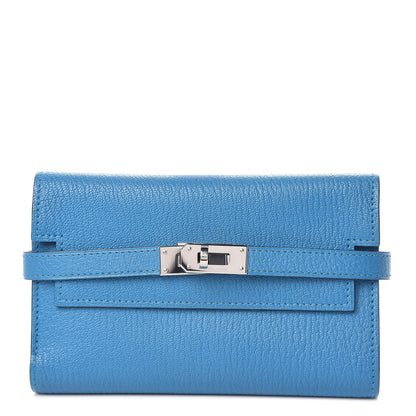 Hermes Chevre Mysore Medium Kelly Wallet Bleu Zanzibar 1 of 7