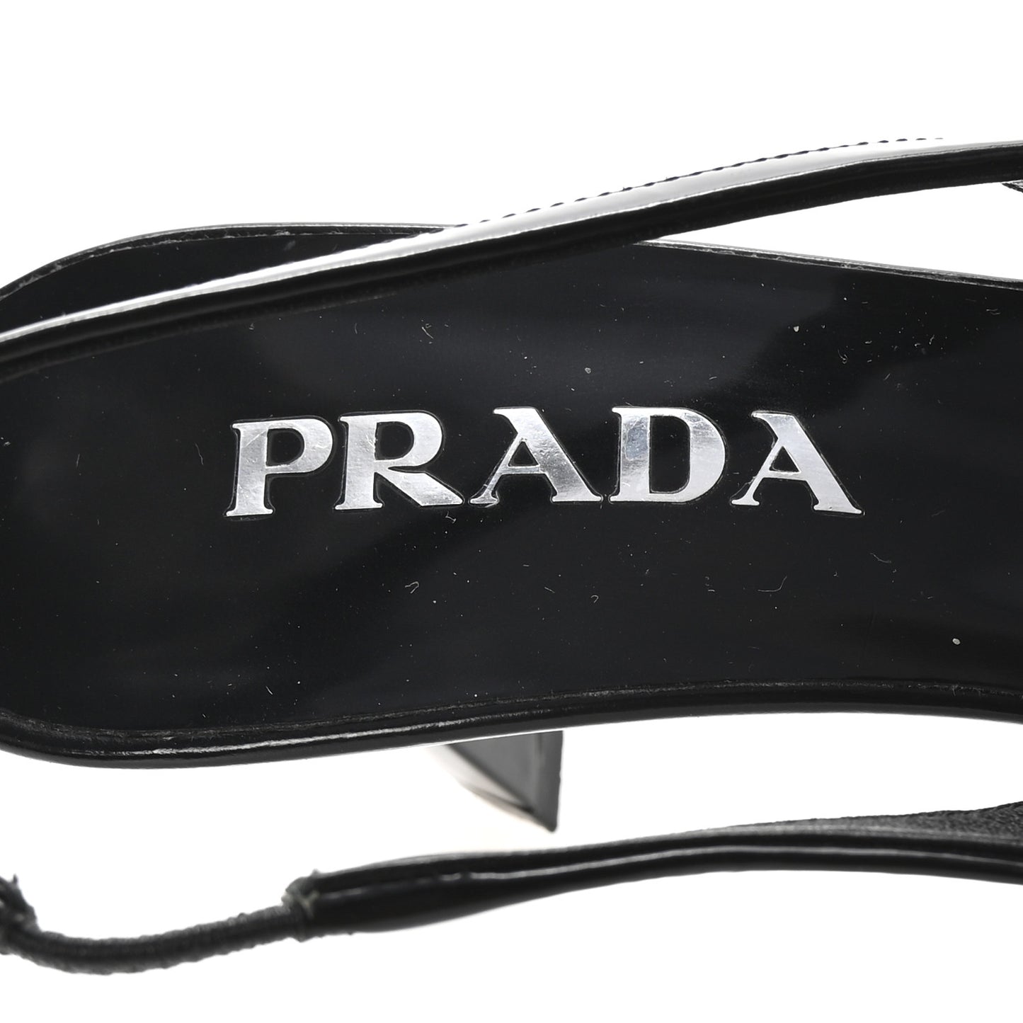 Spazzolato Triangle Logo Pointed Toe 75mm Slingback Pumps 36 Black