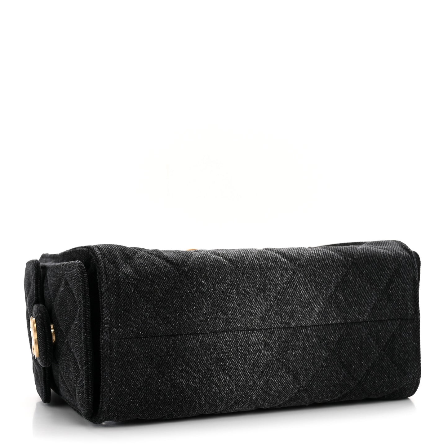 Washed Denim Quilted Mini Chanel 25 Handbag Black