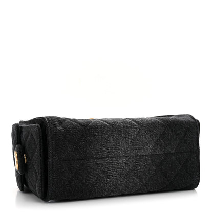 Chanel Washed Denim Quilted Mini Chanel 25 Handbag Black 4 of 10