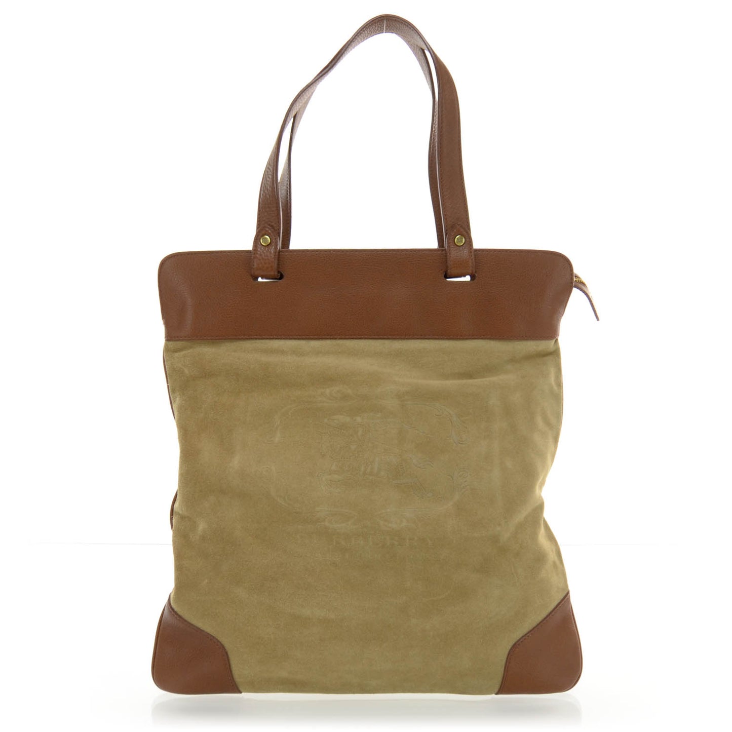 Suede Crest Embossed Flat Tote
