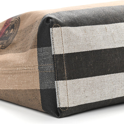 Burberry Coated Canvas Mega Check Medium Doodle Tote Black 8 of 9
