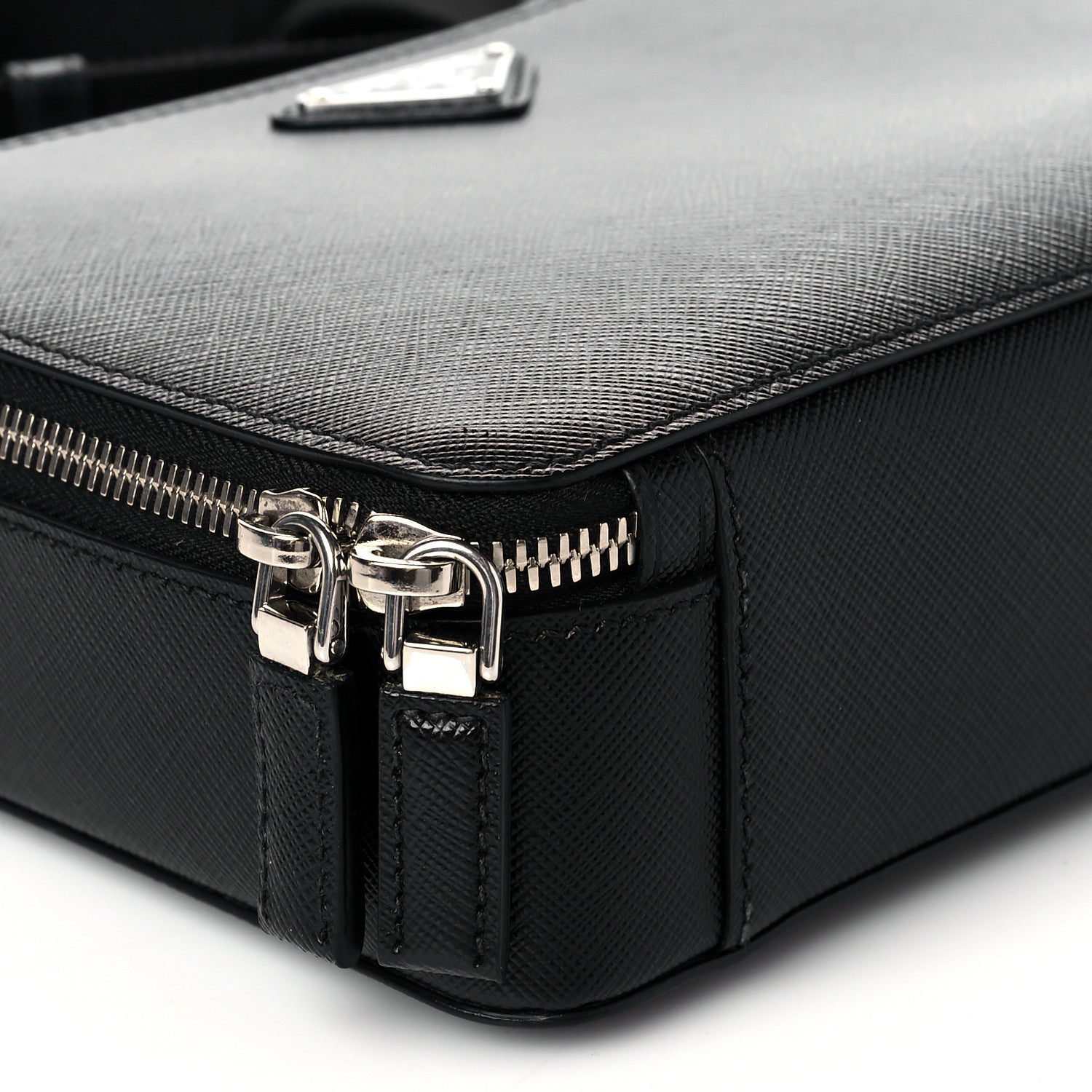 Prada Saffiano Travel Medium Brique Crossbody Bag Black 8 of 10