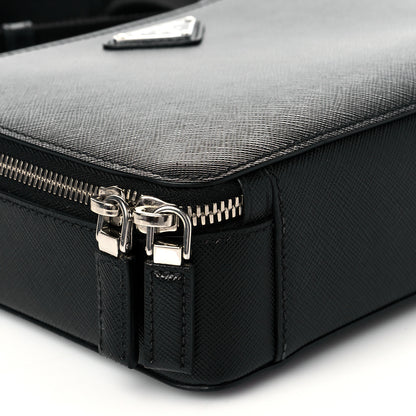 Prada Saffiano Travel Medium Brique Crossbody Bag Black 8 of 10