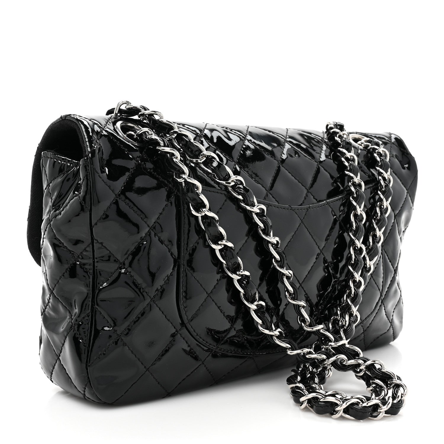 Chanel Patent Net Large La Madrague Tote Black 5 of 16