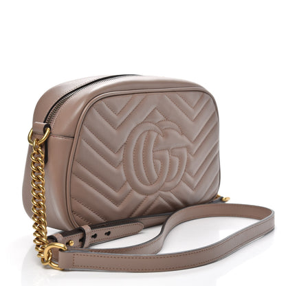 Gucci Calfskin Matelasse Small GG Marmont Chain Shoulder Bag Porcelain Rose 3 of 12