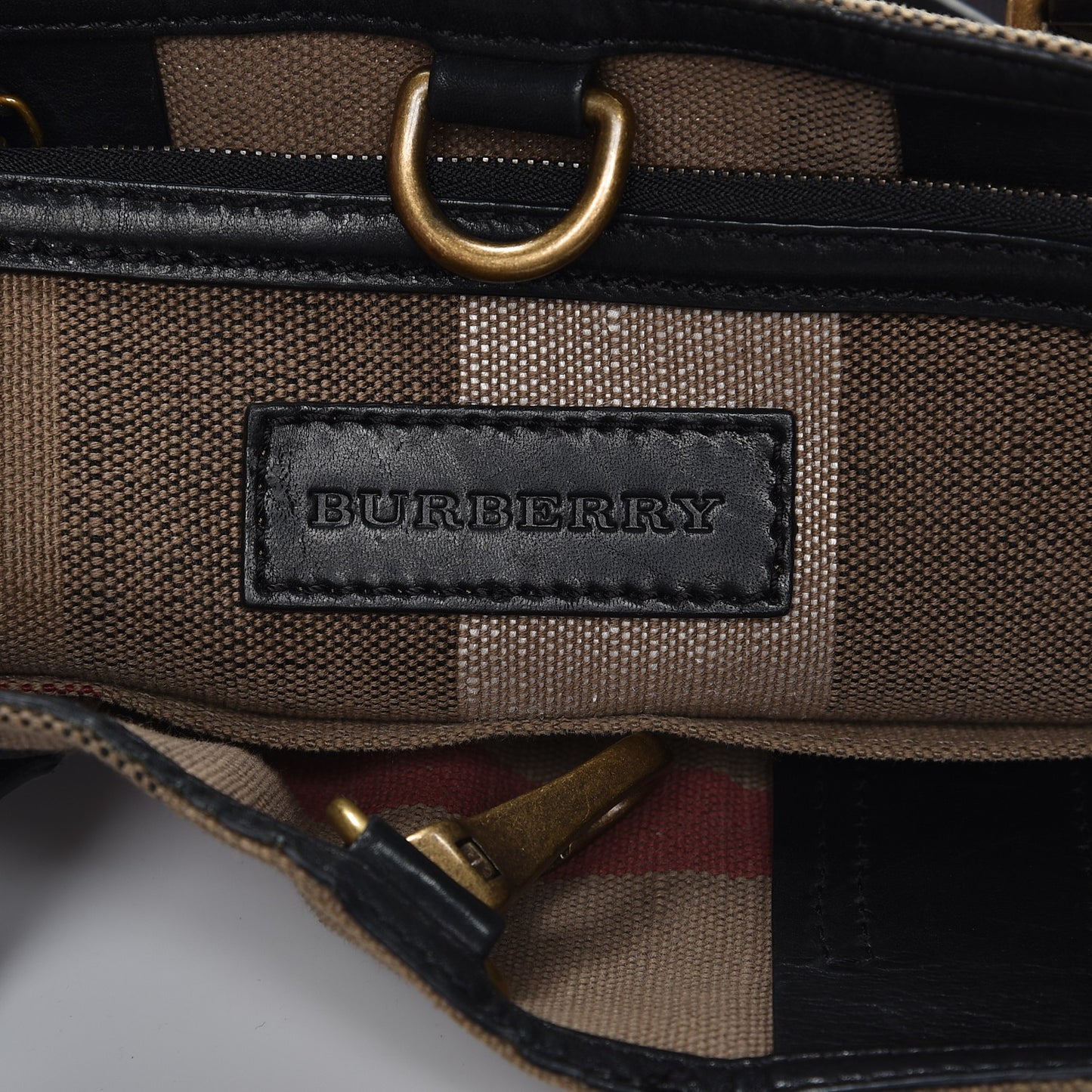 Canvas Mega Check Medium Tottenham Brit Tote Black