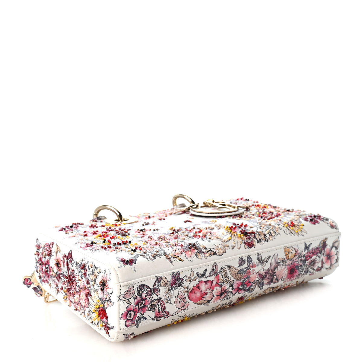 Christian Dior Calfskin Embroidered Butterfly Printed Lady D-Joy Multicolor 4 of 12