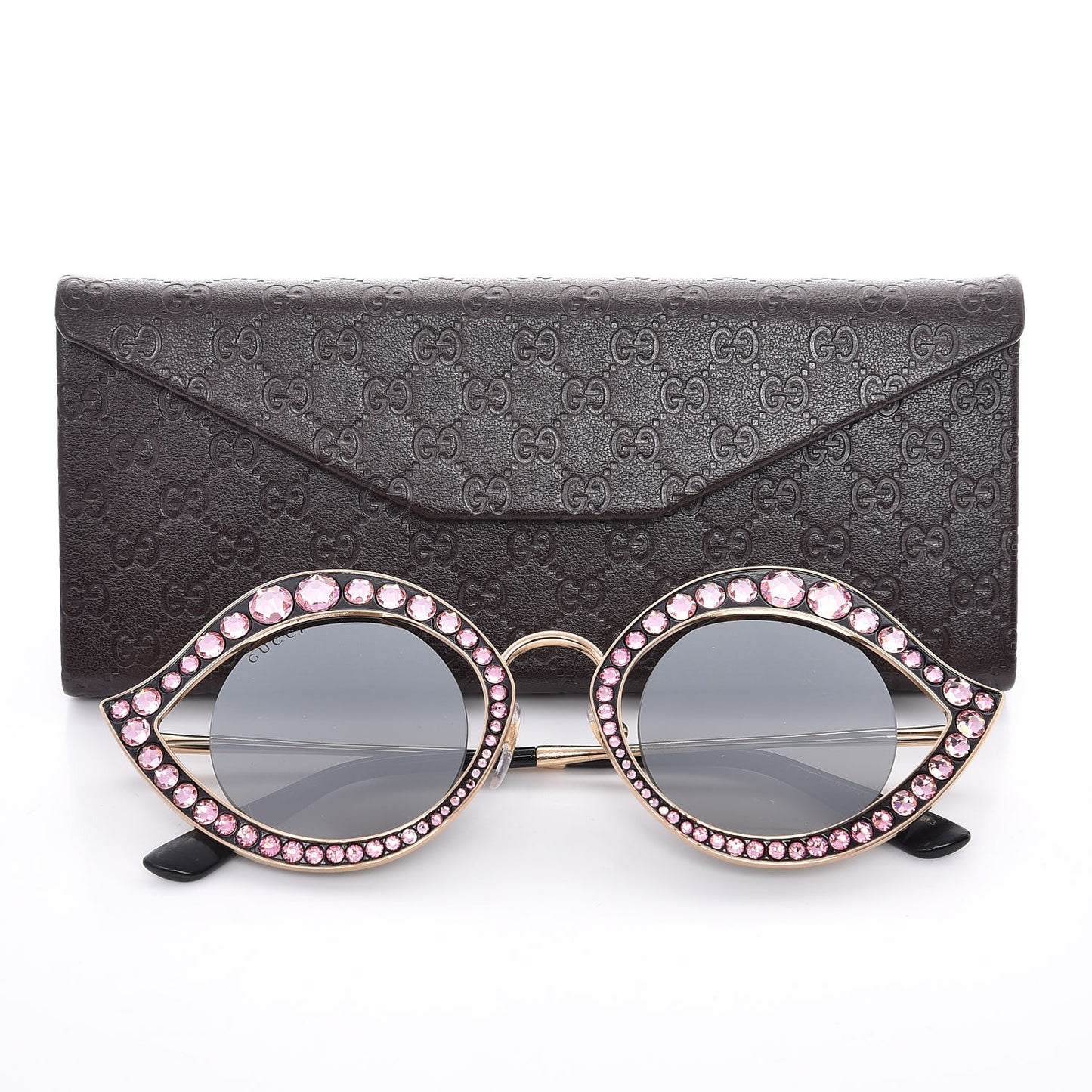 Metal Crystal Cat Eye Sunglasses GG0046S Light Pink