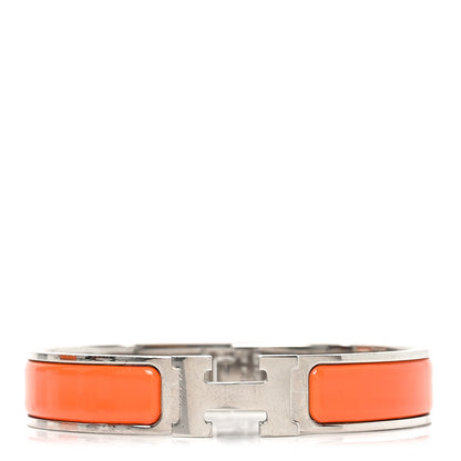 Hermes Enamel Narrow Clic Clac H Bracelet GM Orange 1 of 5
